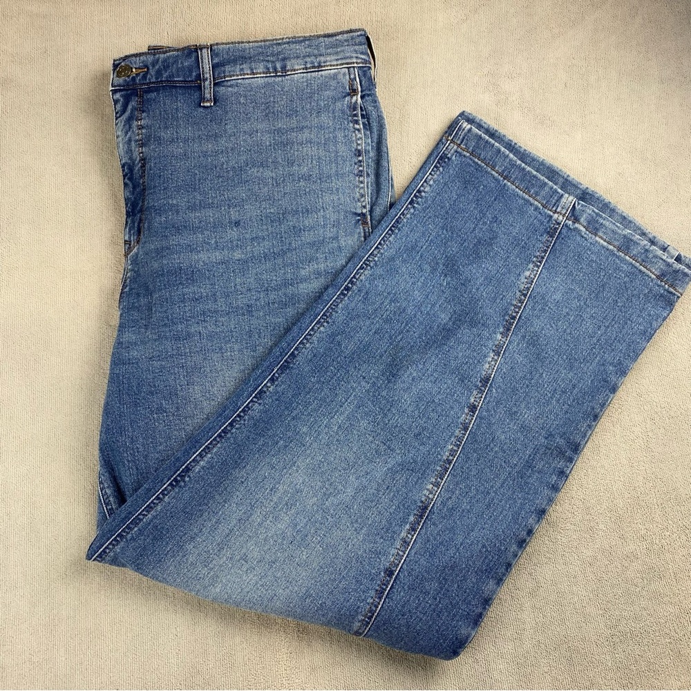 Sofia Vergara Super HighRise Jean Diana Palazzo 20 W Blue  Wide Leg Y2K